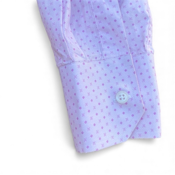 Southern Pines Pink Geometric Print Dress Shirt Men’s XXL 100% Cotton - Picture 5 of 8